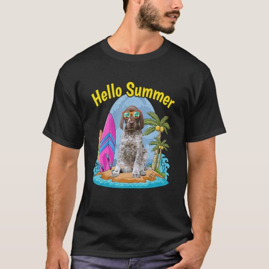 Deutsch Kurzhaarige Pointer Hallo Sommer Dog Vacat T-Shirt (Vorderseite)