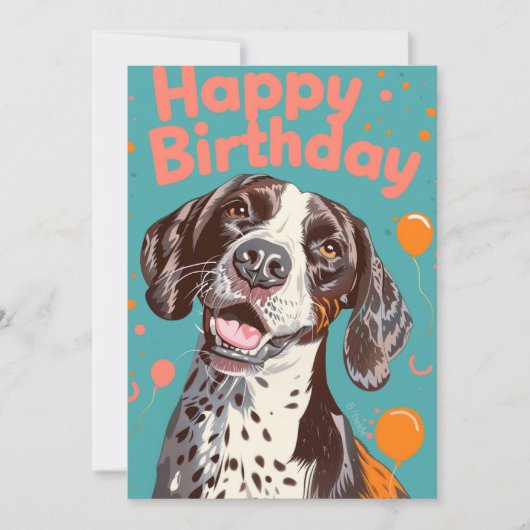 Deutsch Kurzhaarige Pointer Happy Birthday Feiertagskarte (Vorderseite)