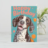 Deutsch Kurzhaarige Pointer Happy Birthday Feiertagskarte (Stehend Vorderseite)