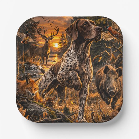 Deutsch Kurzhaarige Pointer Pappteller (Vorderseite)