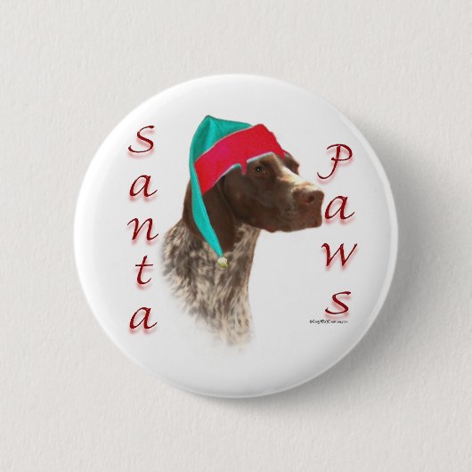 Deutsch Kurzhaarige Pointer Santa Paws Button (Vorderseite)