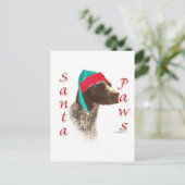 Deutsch Kurzhaarige Pointer Santa Paws Feiertagspostkarte (Stehend Vorderseite)