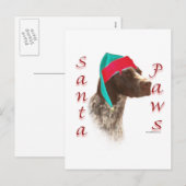 Deutsch Kurzhaarige Pointer Santa Paws Feiertagspostkarte (Vorne/Hinten)
