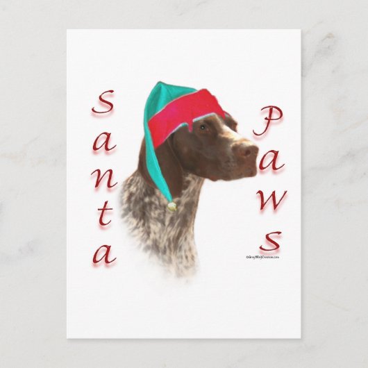 Deutsch Kurzhaarige Pointer Santa Paws Feiertagspostkarte (Vorderseite)