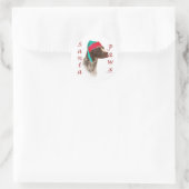 Deutsch Kurzhaarige Pointer Santa Paws Runder Aufkleber (Tasche)