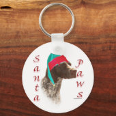 Deutsch Kurzhaarige Pointer Santa Paws Schlüsselanhänger (Rückseite)