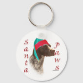 Deutsch Kurzhaarige Pointer Santa Paws Schlüsselanhänger (Rückseite)