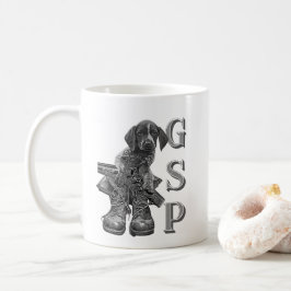 Deutsch Kurzhaarige Pointer-Welpe-Triptych-Leinwan Kaffeetasse