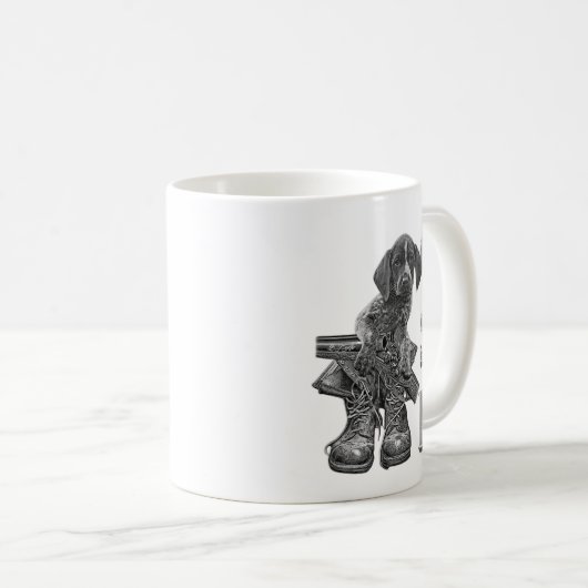 Deutsch Kurzhaarige Pointer-Welpe-Triptych-Leinwan Kaffeetasse (VorderseiteRechts)
