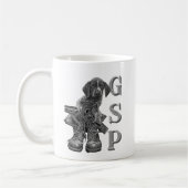 Deutsch Kurzhaarige Pointer-Welpe-Triptych-Leinwan Kaffeetasse (Links)