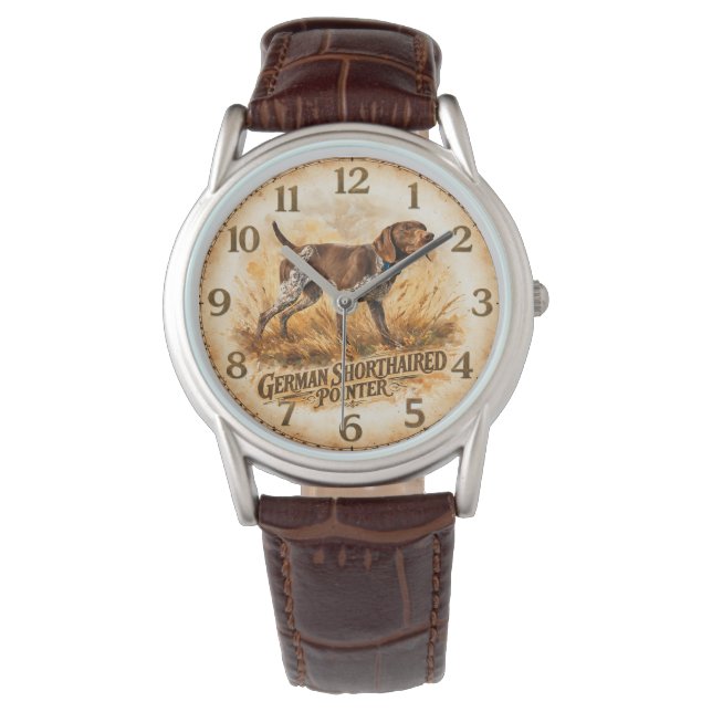 Deutsch Kurzhaariger Vorstehhund Armbanduhr (Vorderseite)