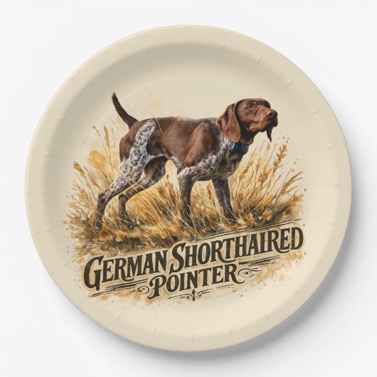 Deutsch Kurzhaariger Vorstehhund Pappteller (Vorderseite)