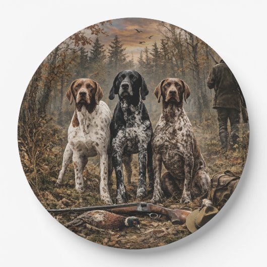 Deutsch Kurzhaariger Vorstehhund Pappteller (Vorderseite)