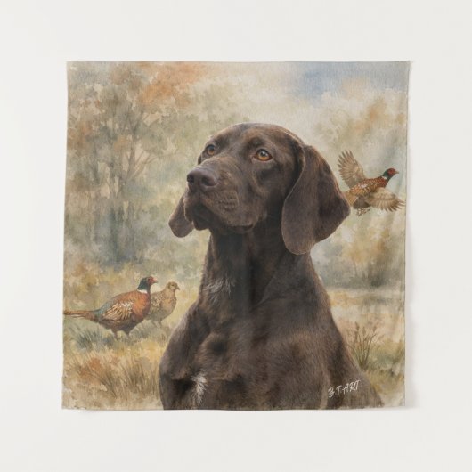 Deutsch Kurzhaariger Vorstehhund Wandteppich (Vorderseite)