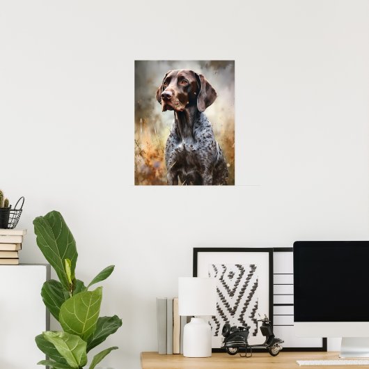 Deutsch Kurzhaariges Pointer Dog Art Print Poster (Heimbüro)