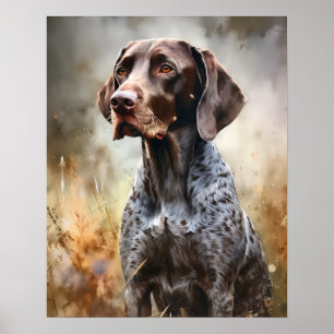 Deutsch Kurzhaariges Pointer Dog Art Print Poster