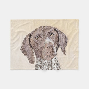 Deutsch Kurzhaarmalerei - Hundekunst Fleecedecke