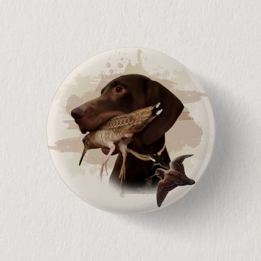Deutsch Kurzhaarpointer, kurzhaar, Tapestry Post Button (Vorderseite)