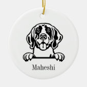 Deutsch Kurzhund Personalisiertes Haustier oder Keramik Ornament (Vorne)