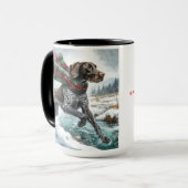 Deutsch Kurzpointer "Over River Coffee Tasse" Tasse (Vorderseite Links)