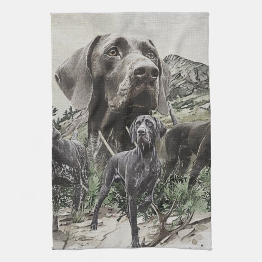 Deutsch Kurzporafreunde Geschirrtuch (Vertikal)