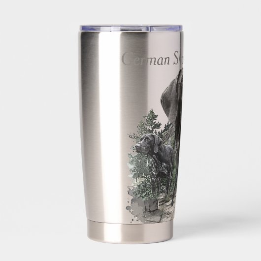 Deutsch Kurzporafreunde Thermobecher (Vorderseite)