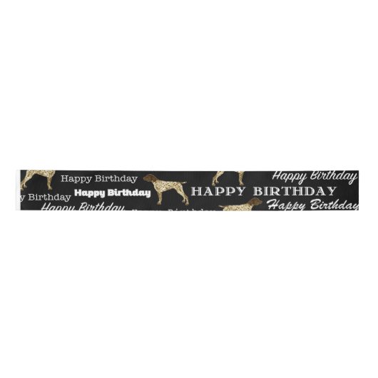 Deutsch Kurzportrait Birthday Ribbon, APS, Satinband (Vorderseite)