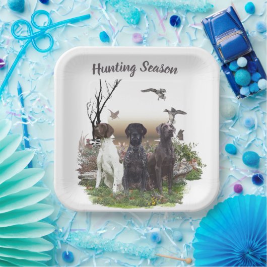 Deutsch Kurzzeiger (APS), ein Jagdphäe Pappteller (Party)