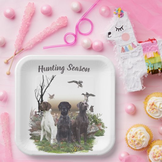 Deutsch Kurzzeiger (APS), ein Jagdphäe Pappteller (Party)