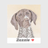 Deutsch Kurzzeitermalerei - Hundekunst Aufkleber (Blatt)