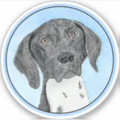 Deutsch Kurzzeitermalerei - Hundekunst Aufkleber (Vorderseite)