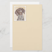 Deutsch Kurzzeitermalerei - Hundekunst Briefpapier (Vorne/Hinten)