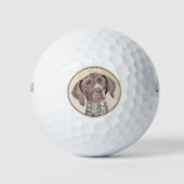 Deutsch Kurzzeitermalerei - Hundekunst Golfball (Vorderseite)