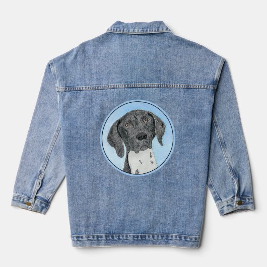 Deutsch Kurzzeitermalerei - Hundekunst Jeansjacke (Rückseite)