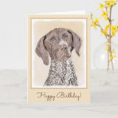 Deutsch Kurzzeitermalerei - Hundekunst Karte (Gelbe Blume)