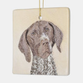 Deutsch Kurzzeitermalerei - Hundekunst Keramikornament (Links)