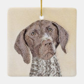 Deutsch Kurzzeitermalerei - Hundekunst Keramikornament (Rückseite)