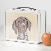 Deutsch Kurzzeitermalerei - Hundekunst Metall Brotdose (Beispiel)