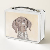 Deutsch Kurzzeitermalerei - Hundekunst Metall Brotdose (Rückseite)