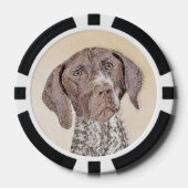 Deutsch Kurzzeitermalerei - Hundekunst Pokerchips (Vorderseite)