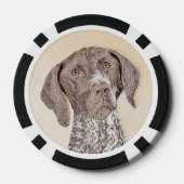 Deutsch Kurzzeitermalerei - Hundekunst Pokerchips (Rückseite)