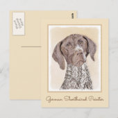 Deutsch Kurzzeitermalerei - Hundekunst Postkarte (Vorne/Hinten)