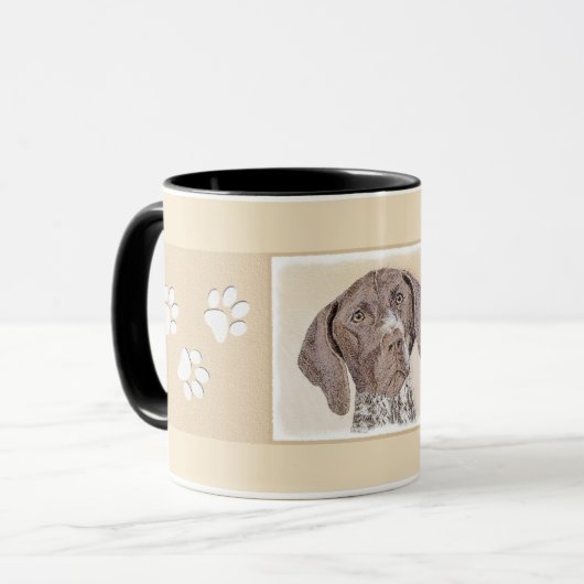 Deutsch Kurzzeitermalerei - Hundekunst Tasse (Vorderseite Links)