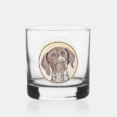 Deutsch Kurzzeitermalerei - Hundekunst Whiskyglas (Rückseite)