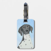 Deutsch Kurzzeitermalerei - Originalkunst Gepäckanhänger (Rückseite vertikal)