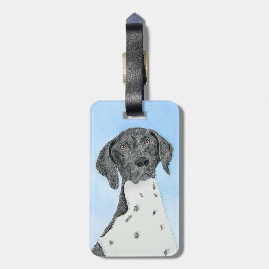 Deutsch Kurzzeitermalerei - Originalkunst Gepäckanhänger (Rückseite vertikal)