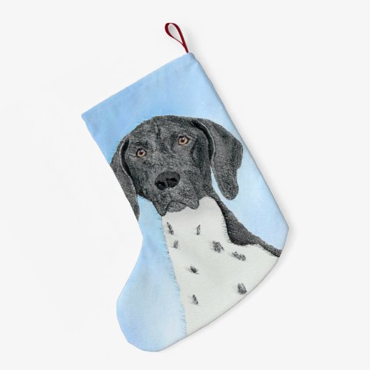 Deutsch Kurzzeitermalerei - Originalkunst Kleiner Weihnachtsstrumpf (Rückseite (Hängend))