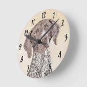 Deutsch Kurzzeitermalerei - Originalkunst Runde Wanduhr (Winkel)