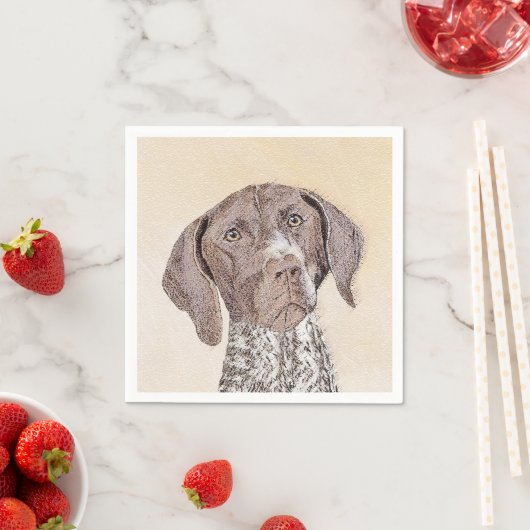 Deutsch Kurzzeitermalerei - Originalkunst Serviette (Beispiel)