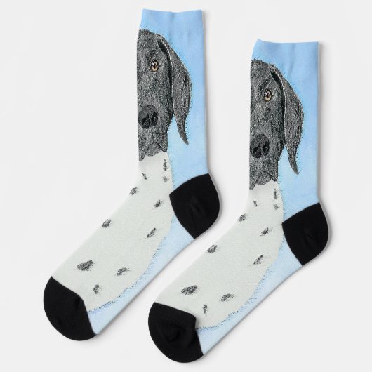 Deutsch Kurzzeitermalerei - Originalkunst Socken (Linkes Detail)